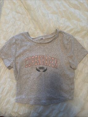 Garage Gray Tee with Pink Copenhagen Graphic